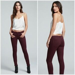 AG Adriano Goldschmied The Legging Ankle Super Skinny Jeans Burgundy Size 24R⁠